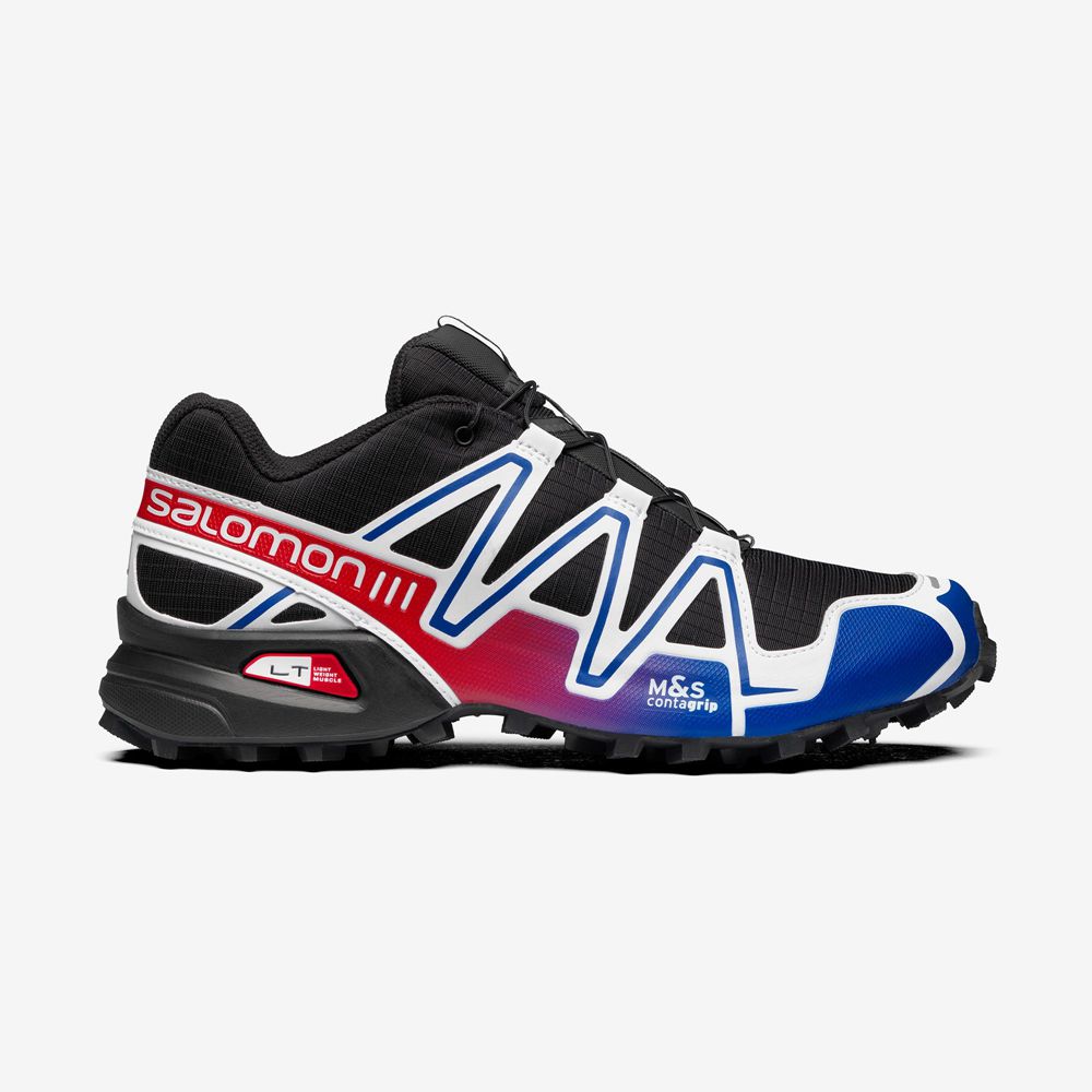 Salomon Singapore Mens Sneakers - SPEEDCROSS 3 Black/Blue | 58946-OETS